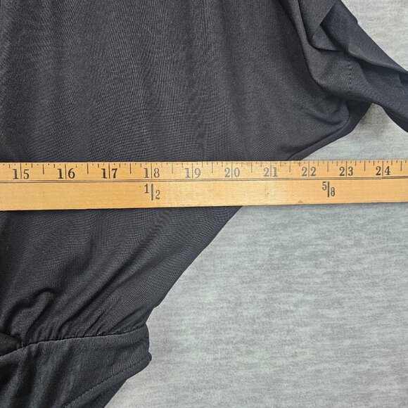 ZARA Black Deep V-neck Short Sleeve Bodysuit Size S NEW - Picture 5 of 7